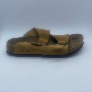 Birkenstock Betula Samba Two Strap Sandal Gold Suede EU 37 L6 M4 Narrow